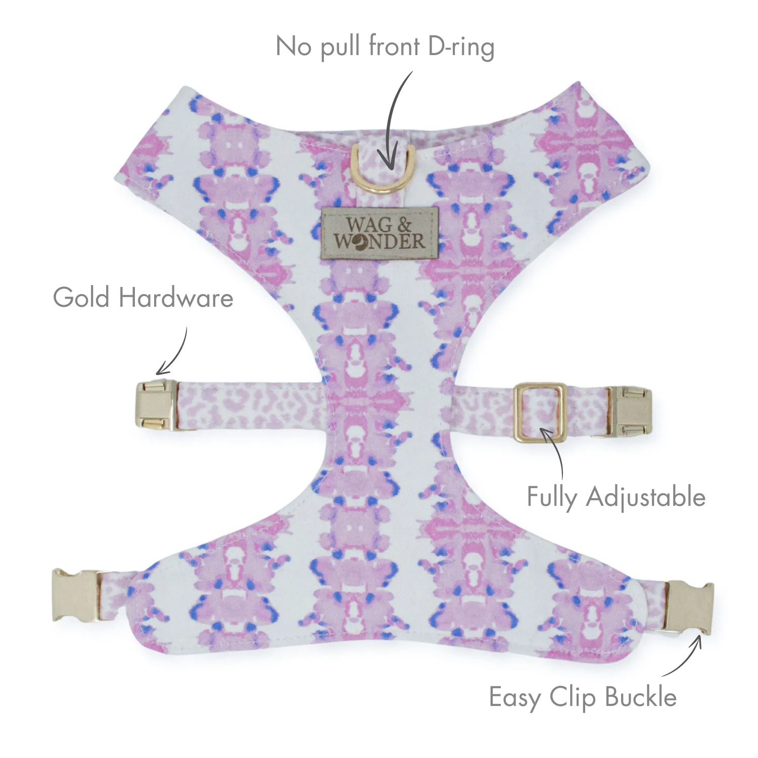 French Lavender Reversible Dog Harness   Sailor Bow