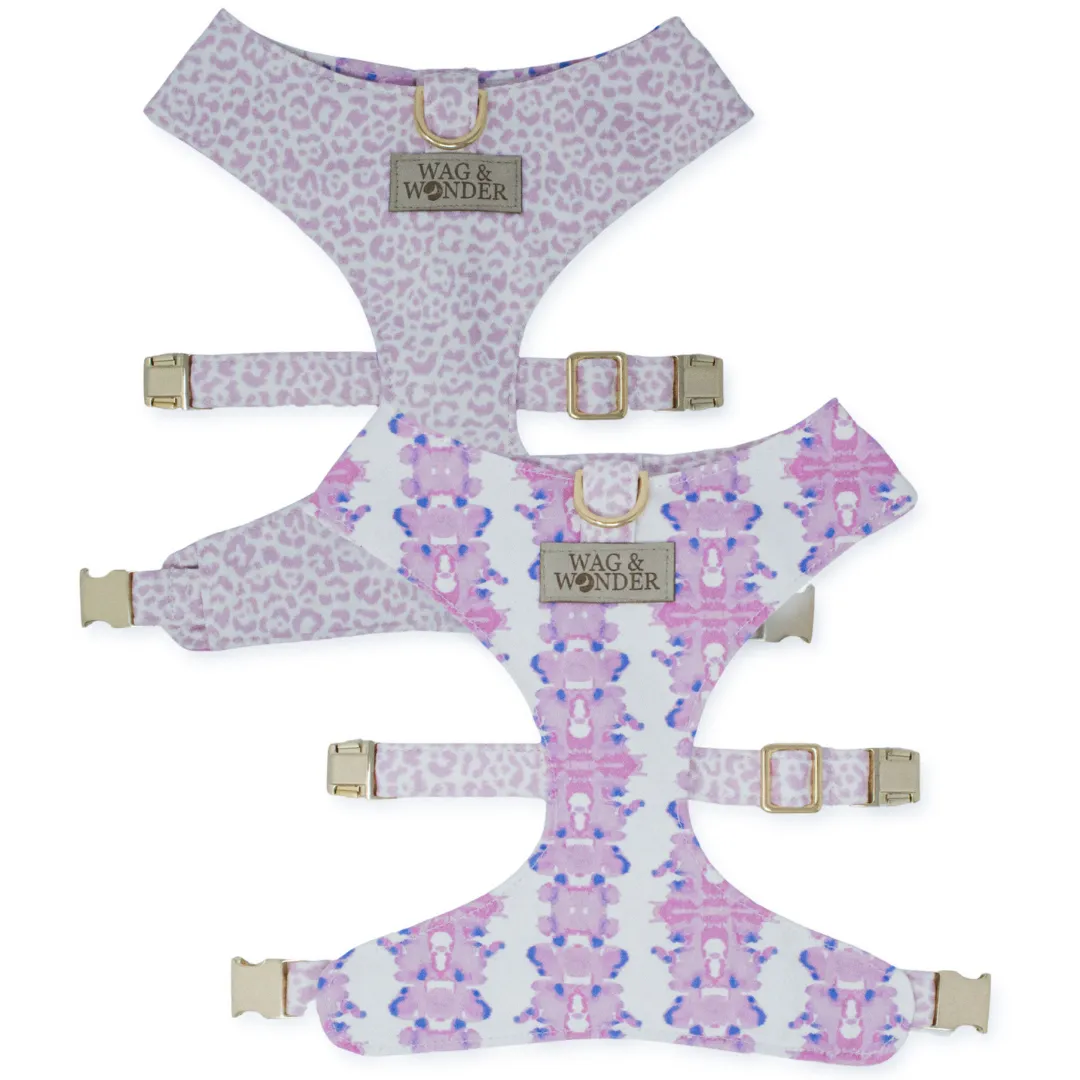 French Lavender Reversible Dog Harness   Sailor Bow
