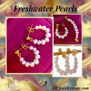 Freshwater Pearl Hoop Stud/Hoop Earrings