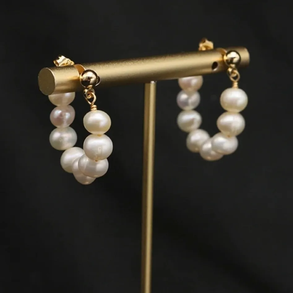 Freshwater Pearl Hoop Stud/Hoop Earrings