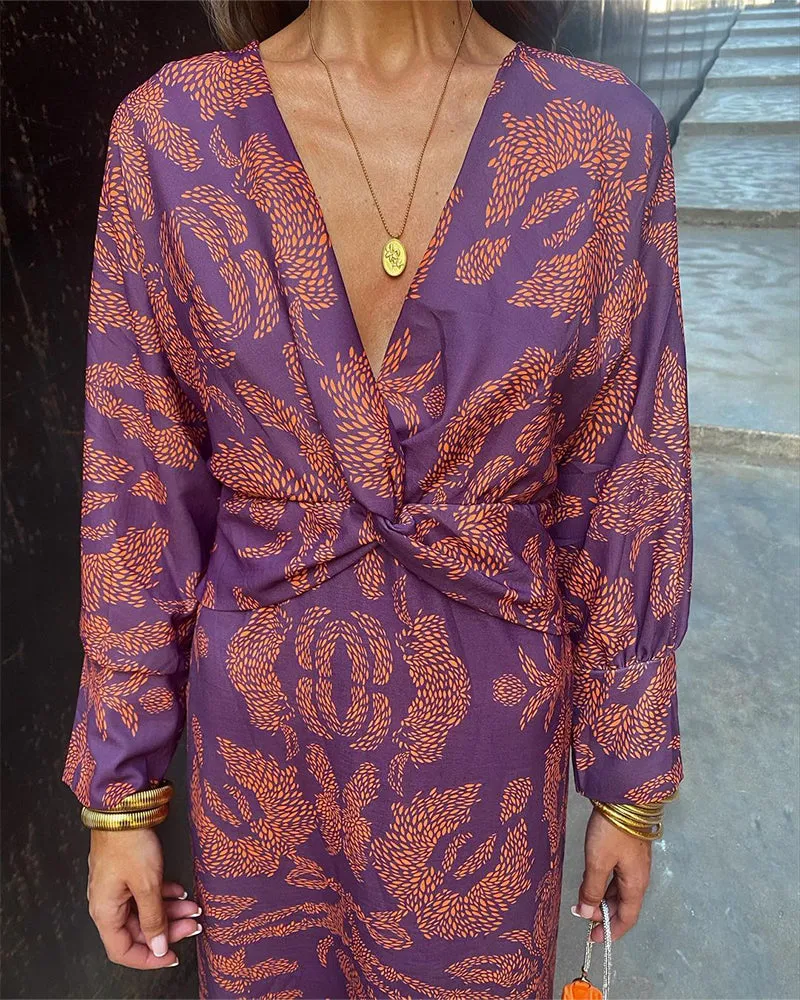 Frieda™ | Baroque Pattern Midi Dress
