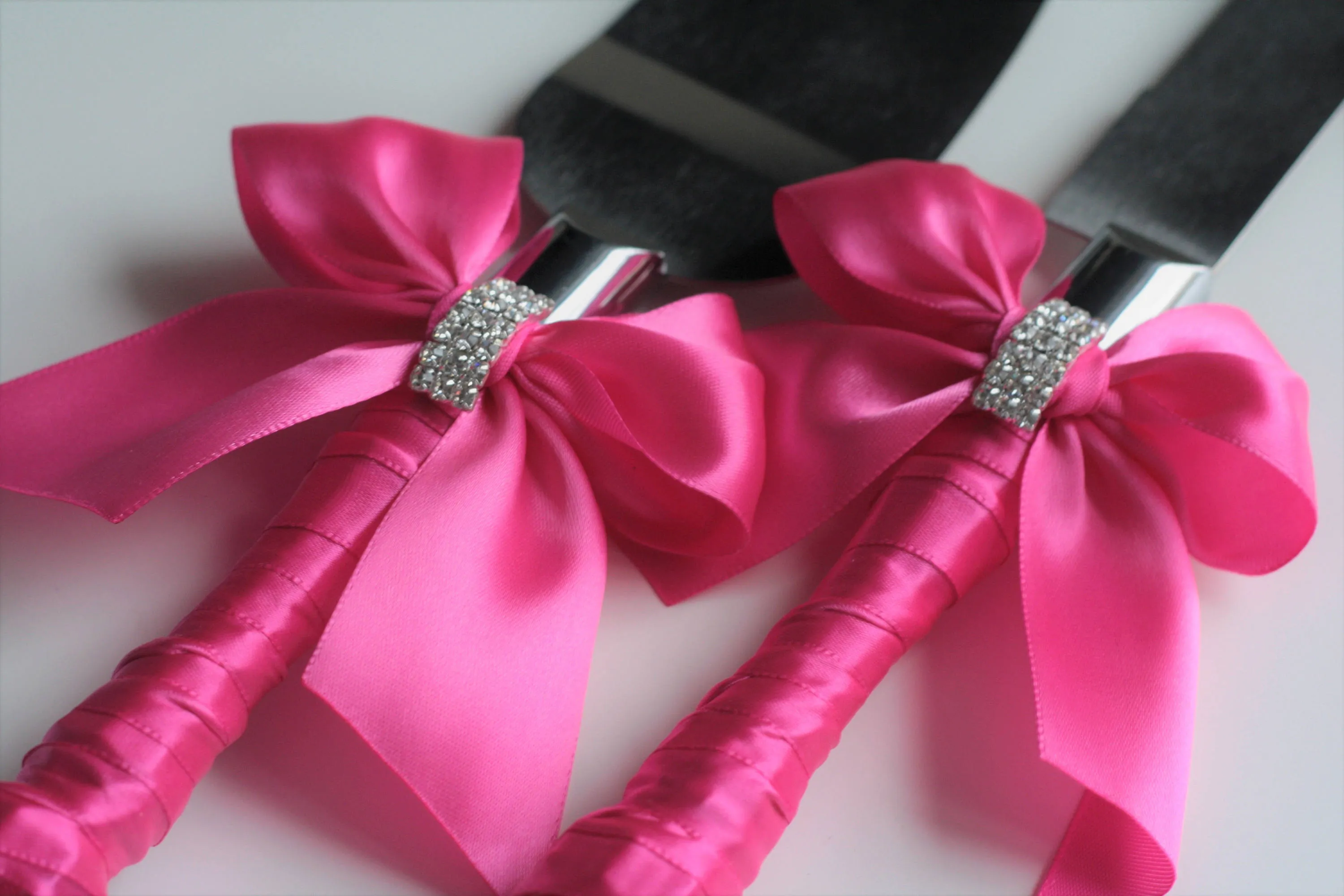 Fuchsia Cake Serving Set, Hot Pink Wedding Server Set, Cake Cutting Set