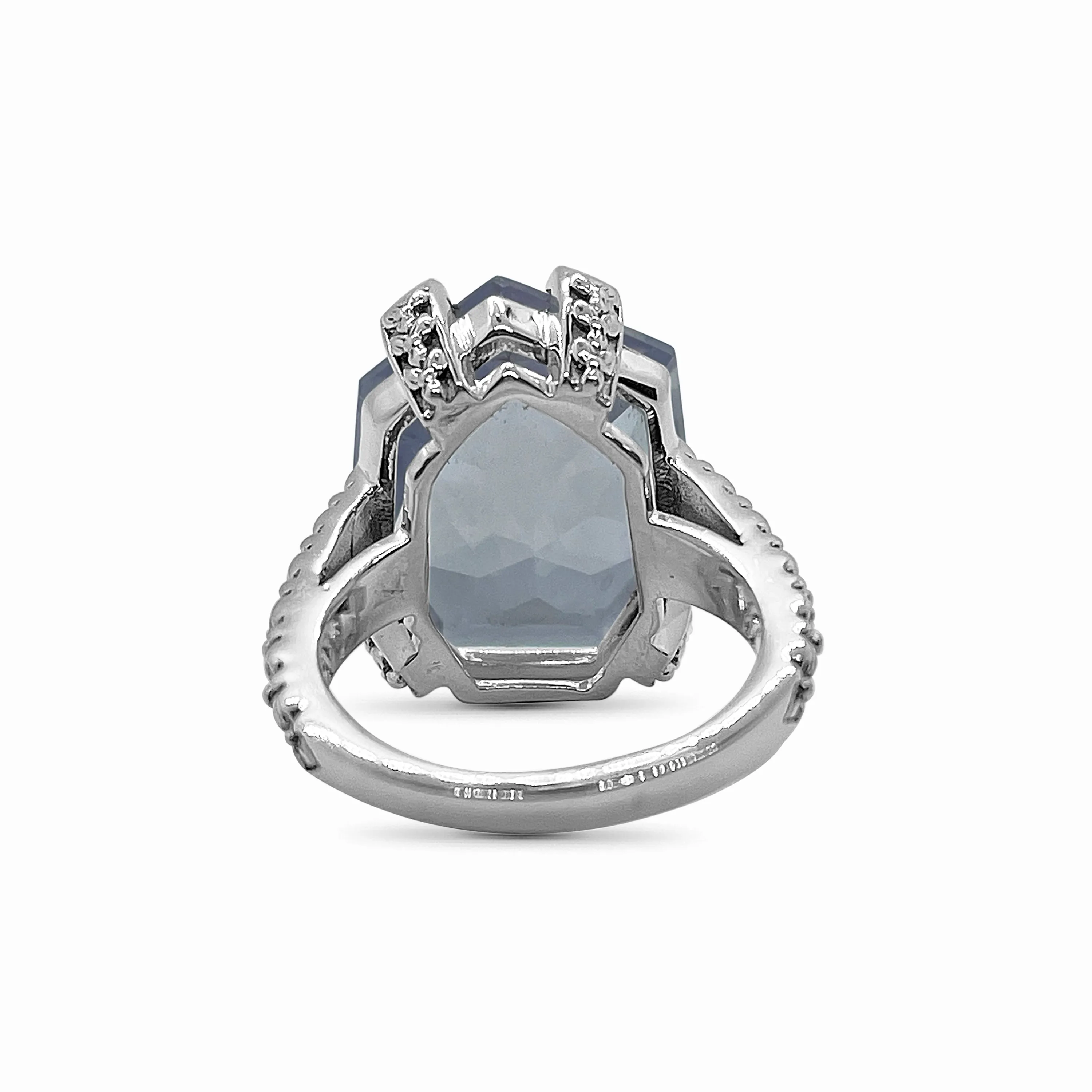 Garden of Stephen Faceted Lavender Moon Quartz Ring Sterling Silver