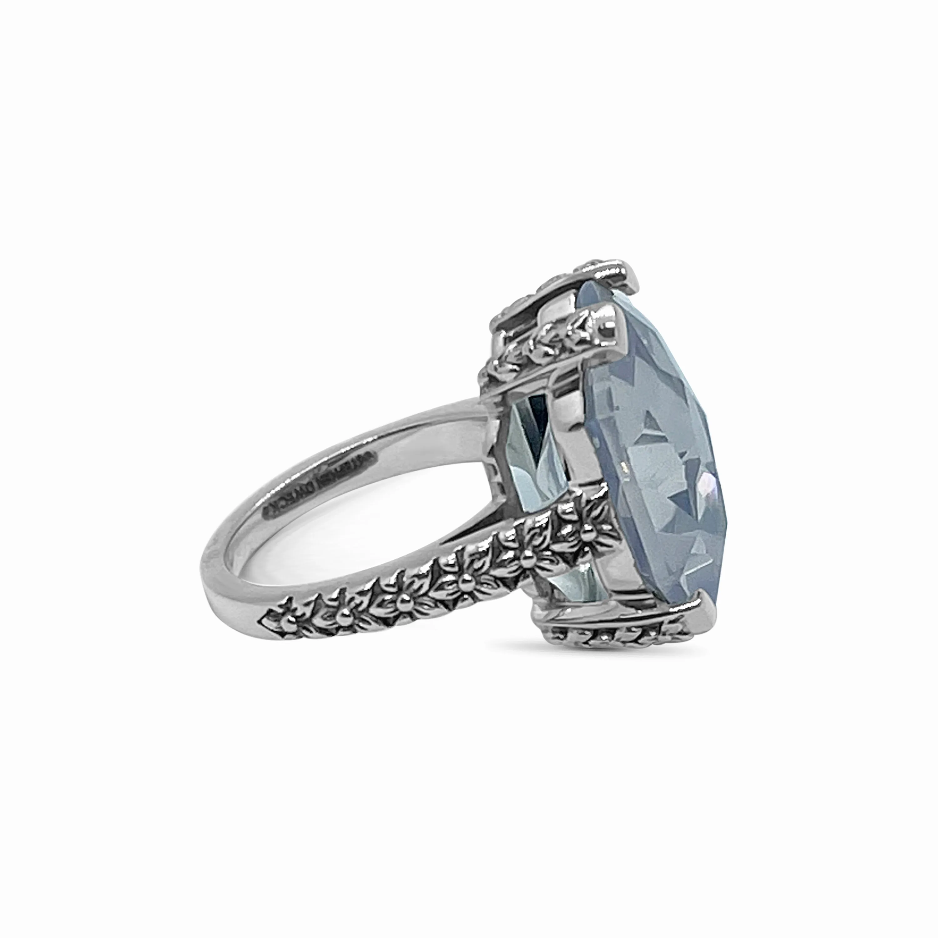 Garden of Stephen Faceted Lavender Moon Quartz Ring Sterling Silver