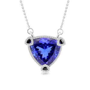 Gemstone Triangular Tanzanite Pendant Necklace - 18.7 Carat
