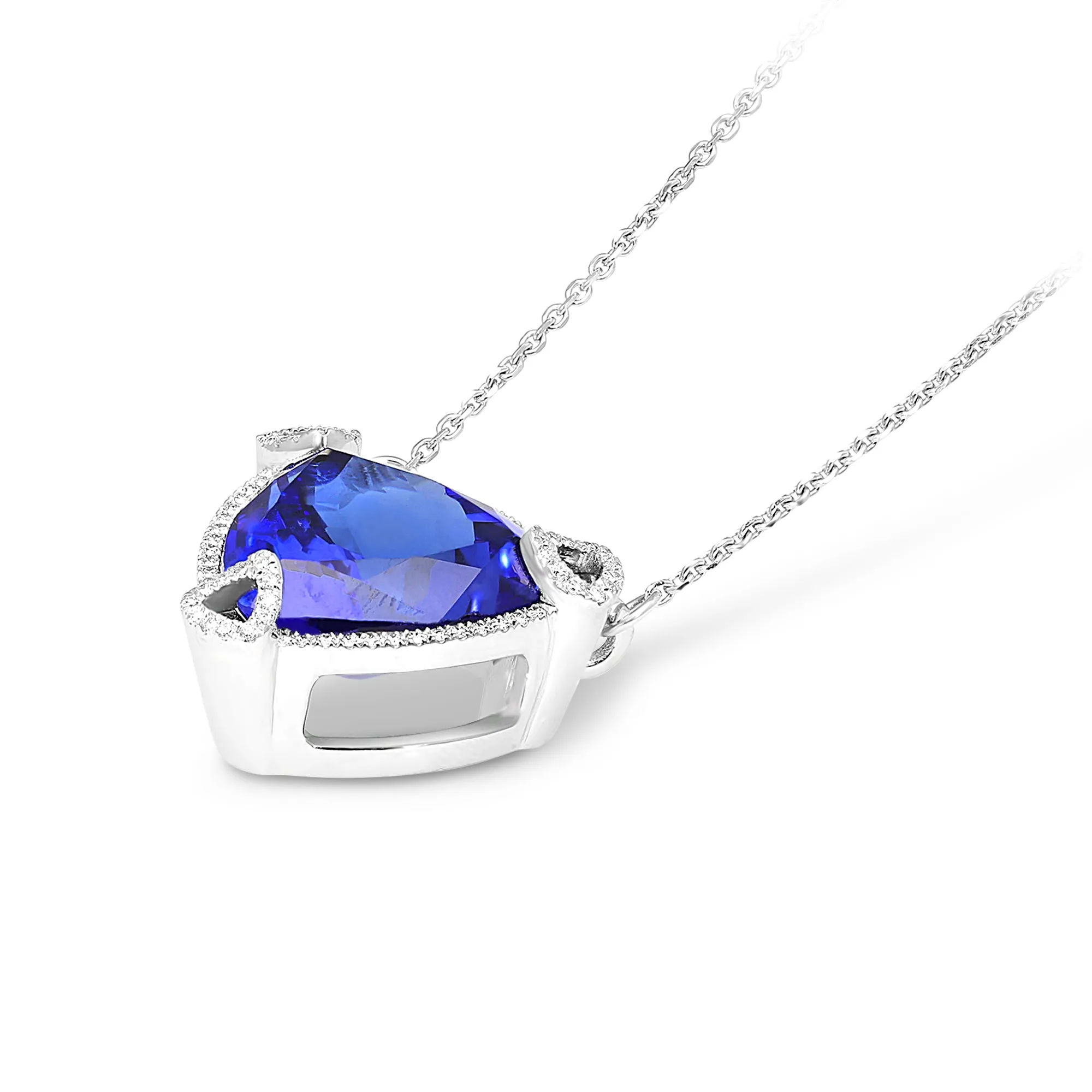 Gemstone Triangular Tanzanite Pendant Necklace - 18.7 Carat