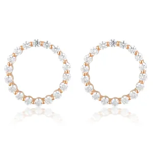 Georgini Large Circle of Life Rose Gold  Earrings