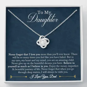 Gift for Daughter from Dad, To My Daughter Necklace, Daughter Birthday Gift, Daughter Graduation Gift, Daughter Gift from Dad
