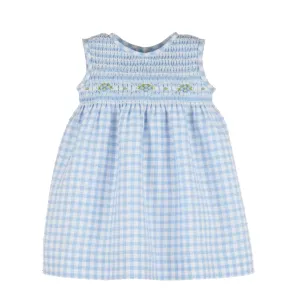 Gingham Swiss Dress - Blue