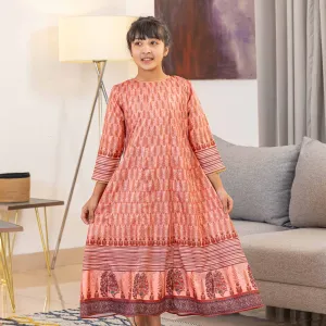 Girls Gown-Melon