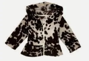 Girl's Wrangler Infant Cow Print Zip Up