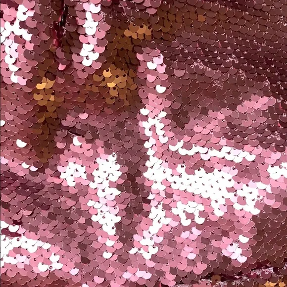 GLAMOROUS Rose Gold Sequin Pink Mini Skirt