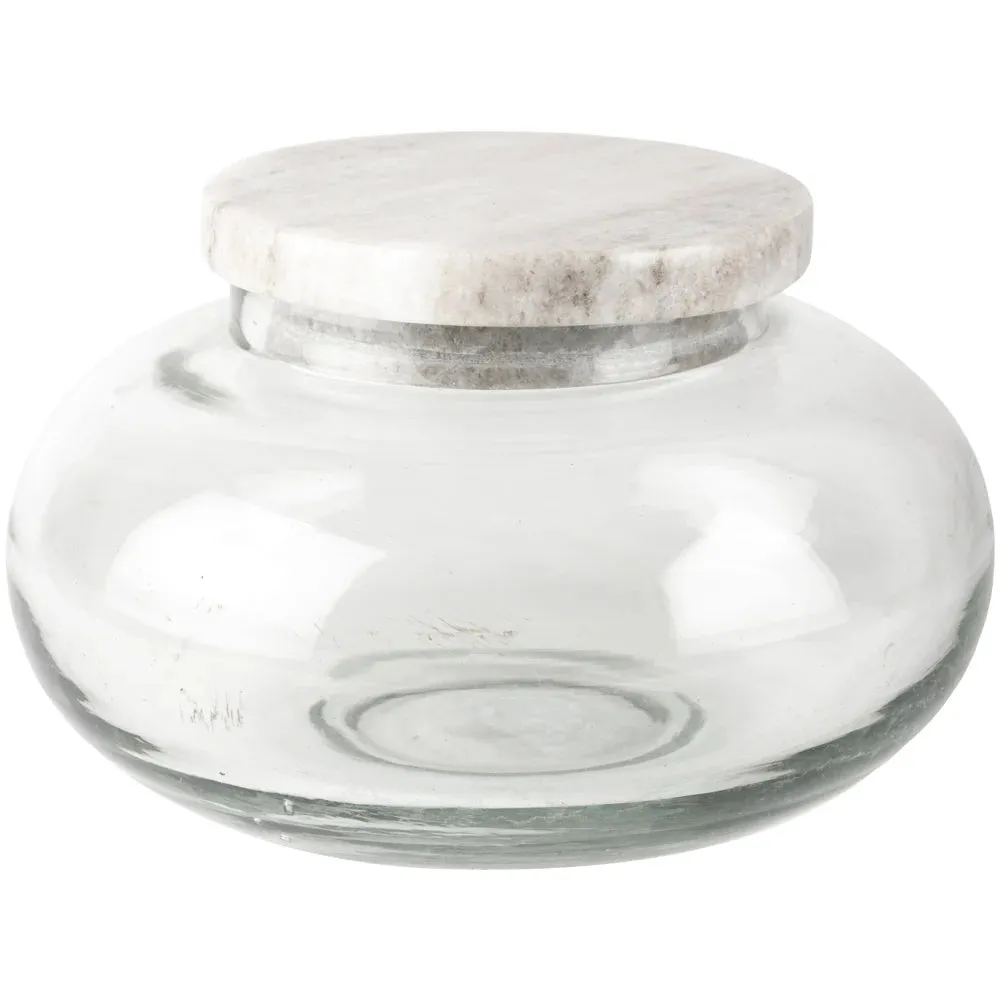 Glass Jar with Marble Lid