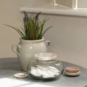 Glass Jar with Marble Lid