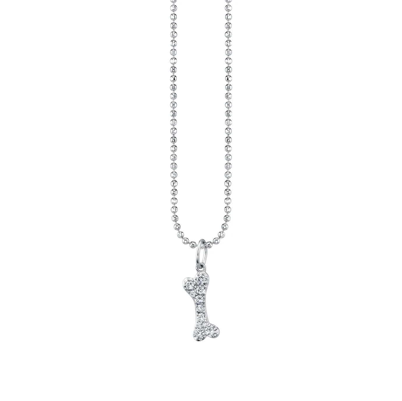 Gold & Diamond Medium Dog Bone Charm