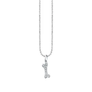 Gold & Diamond Medium Dog Bone Charm