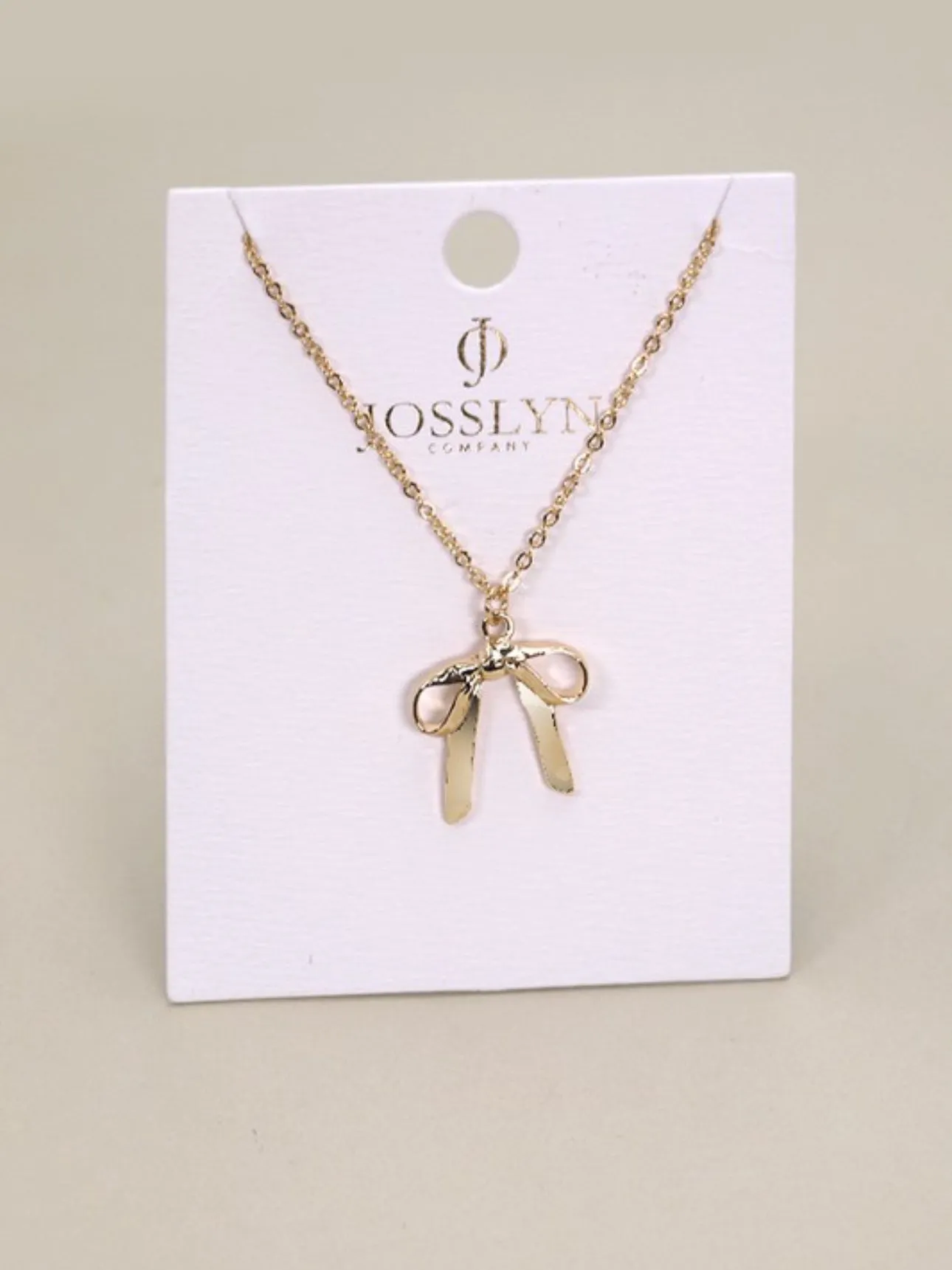 Gold Bow Pendant Necklace