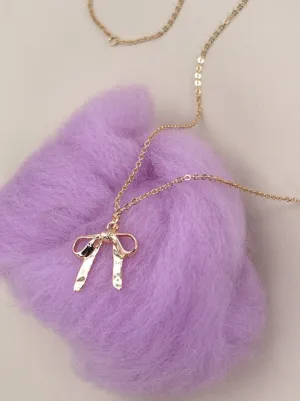 Gold Bow Pendant Necklace