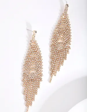 Gold Cupchain Waterfall Earrings