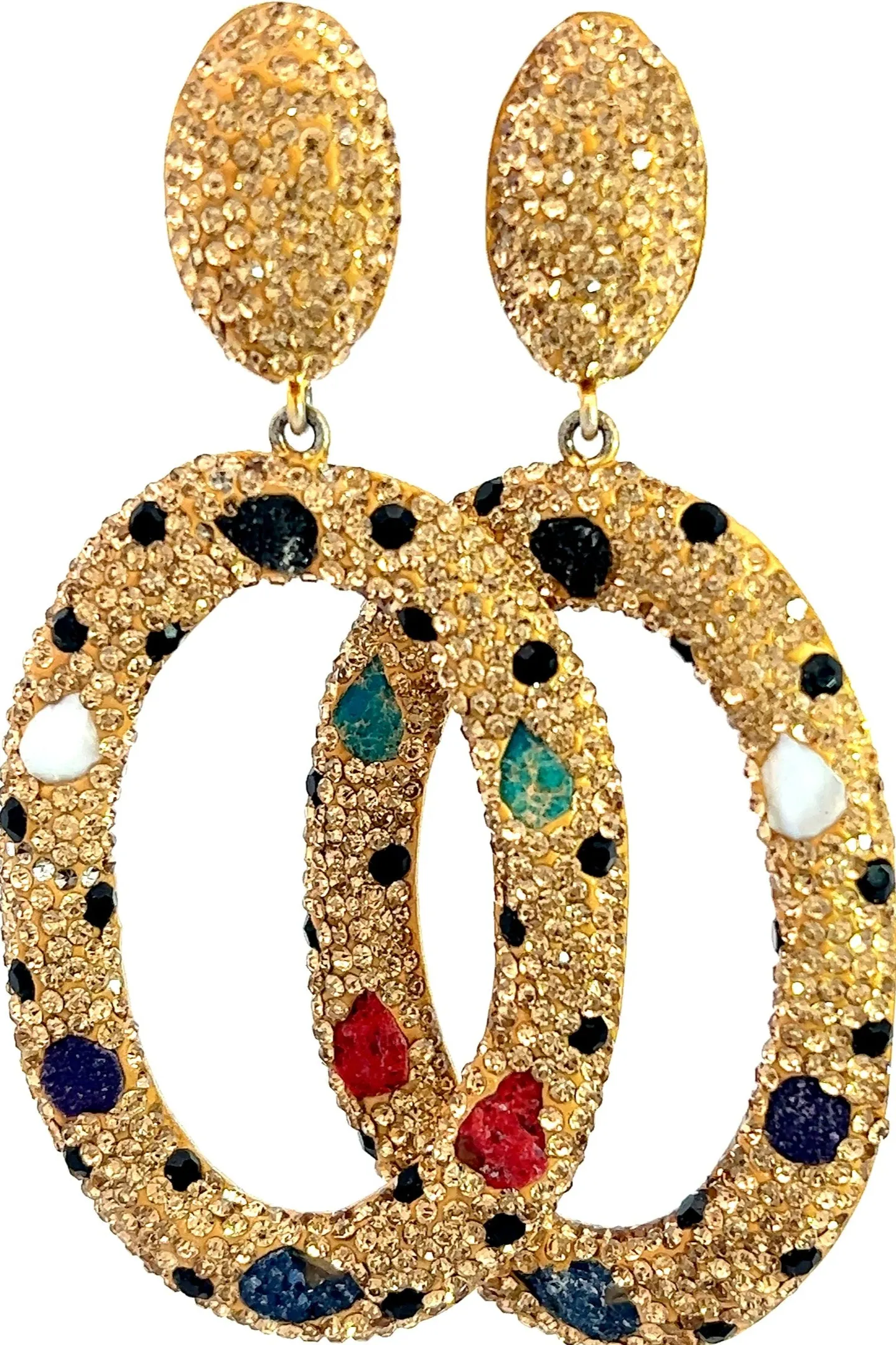 Gold Gemstone Party Crystal Earring