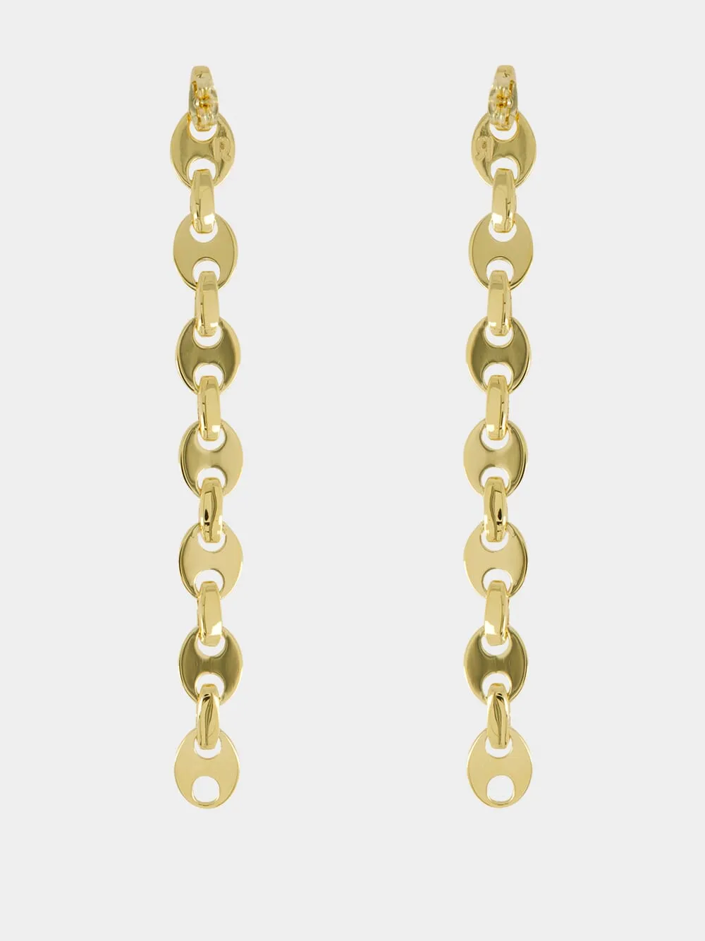 Gold Nano Chain Drop Earrings