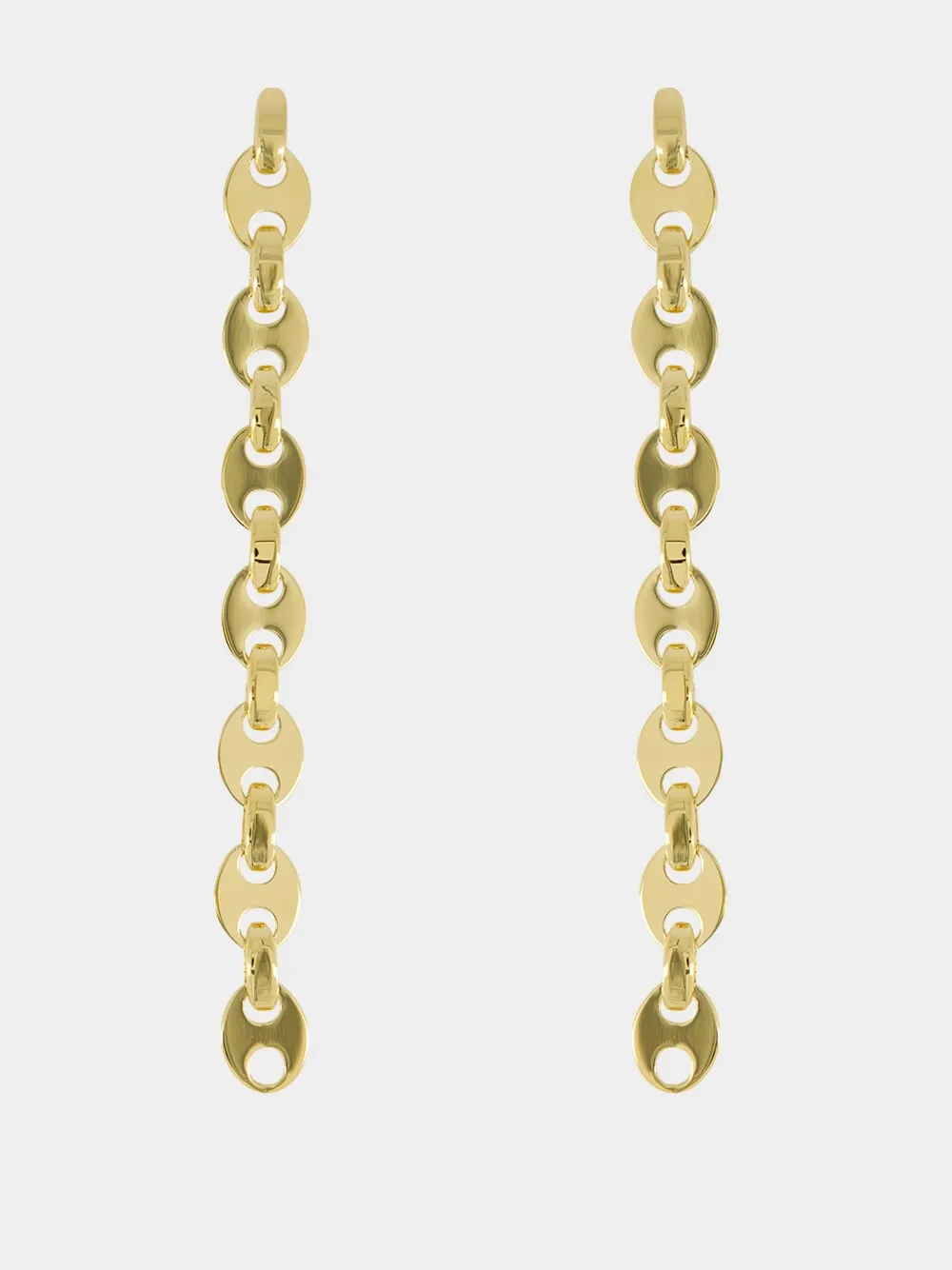 Gold Nano Chain Drop Earrings