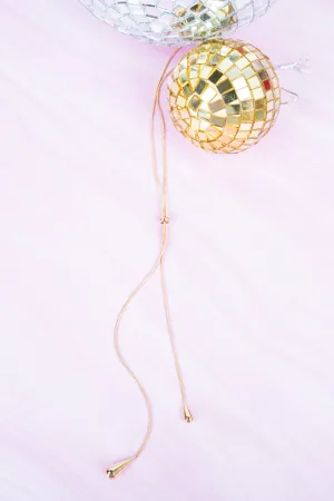 Goldtone Teardrop Slider Necklace