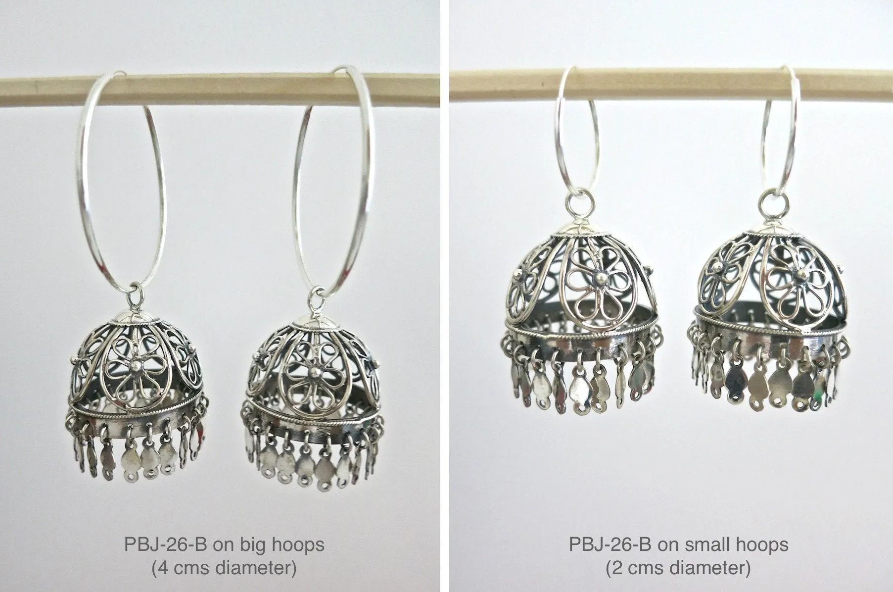 Gorgeous, big, filigree Jhumka bottoms