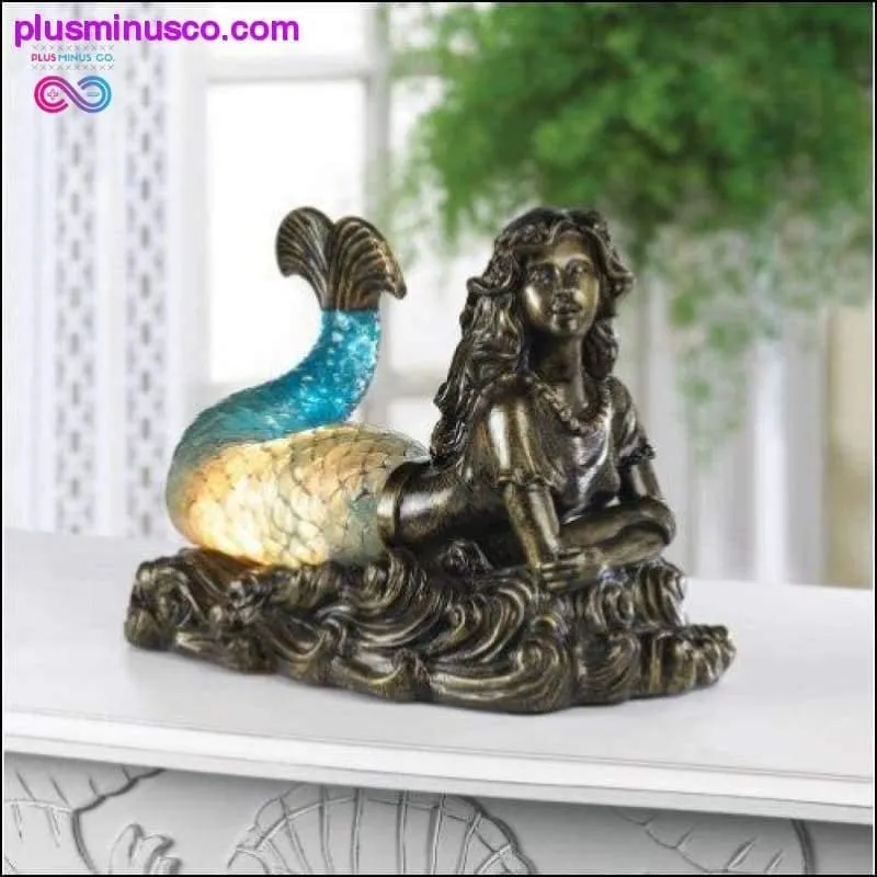 Gorgeous Blue And Amber Mermaid Lamp