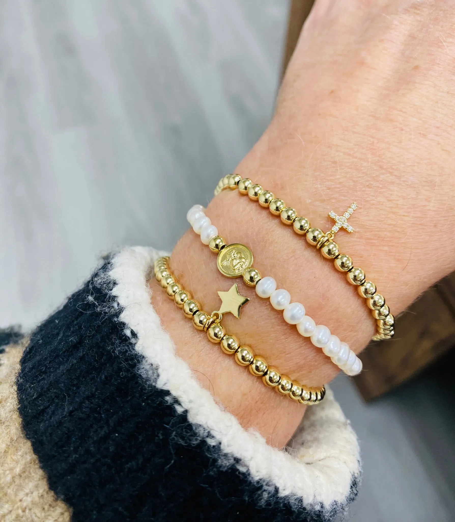 Guardian Angel Pearl Elastic Bracelet (8.0MM)