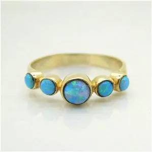 Hadar Designers Handmade Delicate 9k Yellow Gold Opal Ring 5.5,6,7,8,9 (I R318