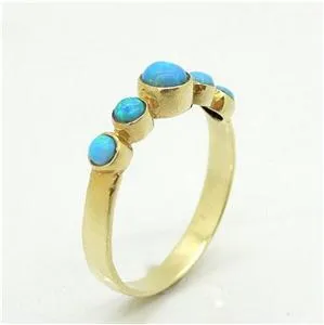 Hadar Designers Handmade Delicate 9k Yellow Gold Opal Ring 5.5,6,7,8,9 (I R318
