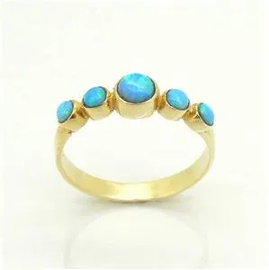 Hadar Designers Handmade Delicate 9k Yellow Gold Opal Ring 5.5,6,7,8,9 (I R318
