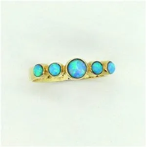 Hadar Designers Handmade Delicate 9k Yellow Gold Opal Ring 5.5,6,7,8,9 (I R318