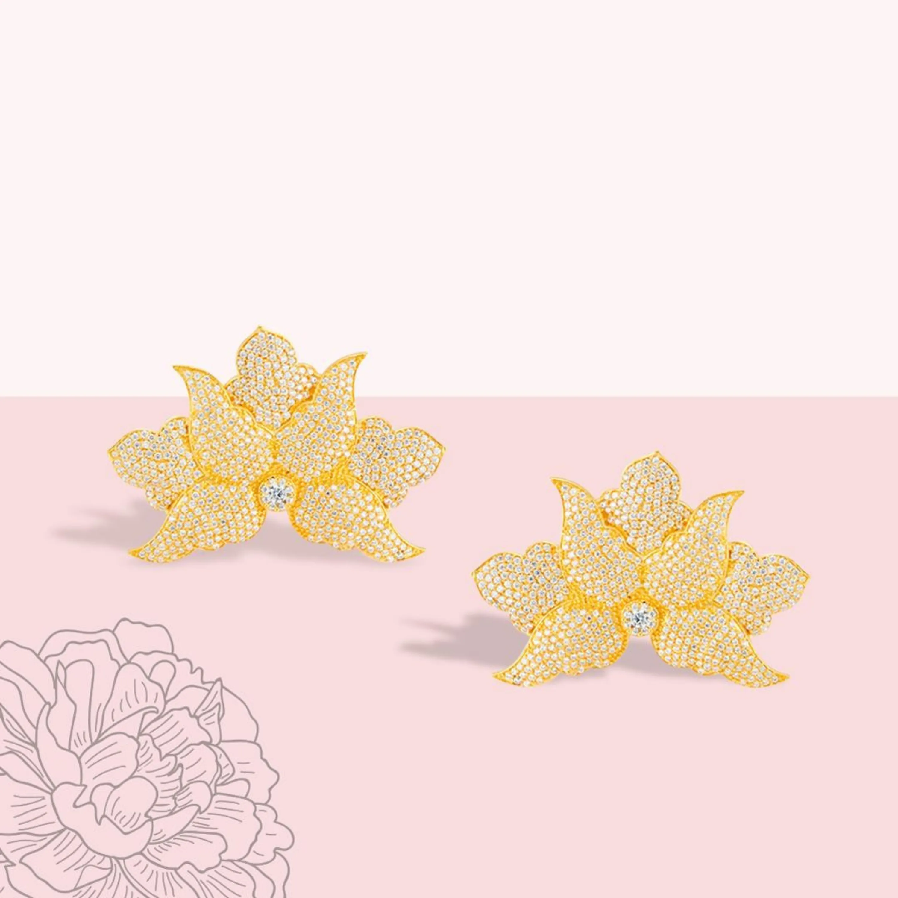 Half Flower Earrings