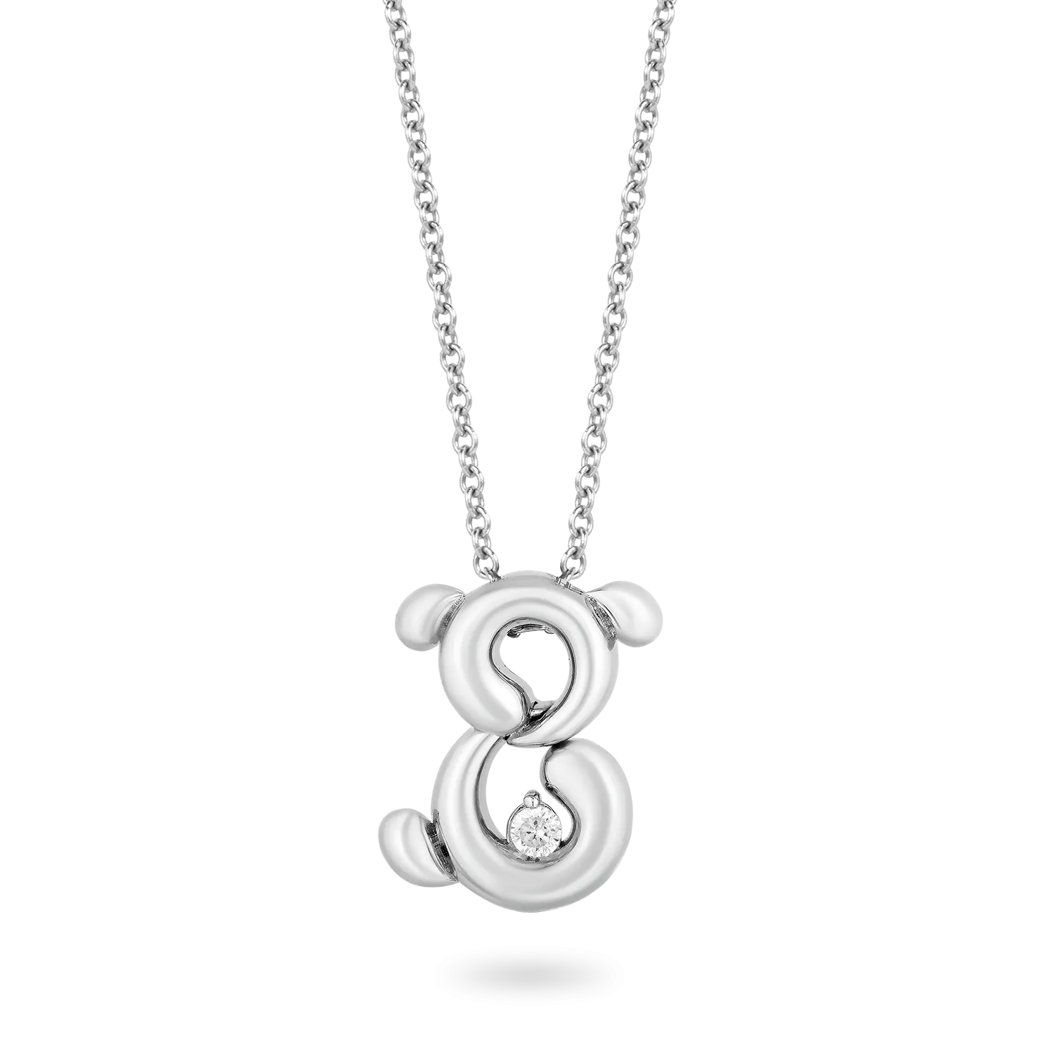 Hallmark Fine Jewelry Cute Puppy Pendant in Sterling Silver with 1/20 Cttw Diamonds