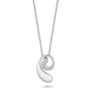 Hallmark Fine Jewelry Journey Swirl Pendant in Sterling Silver with 1/10 Cttw of Diamonds