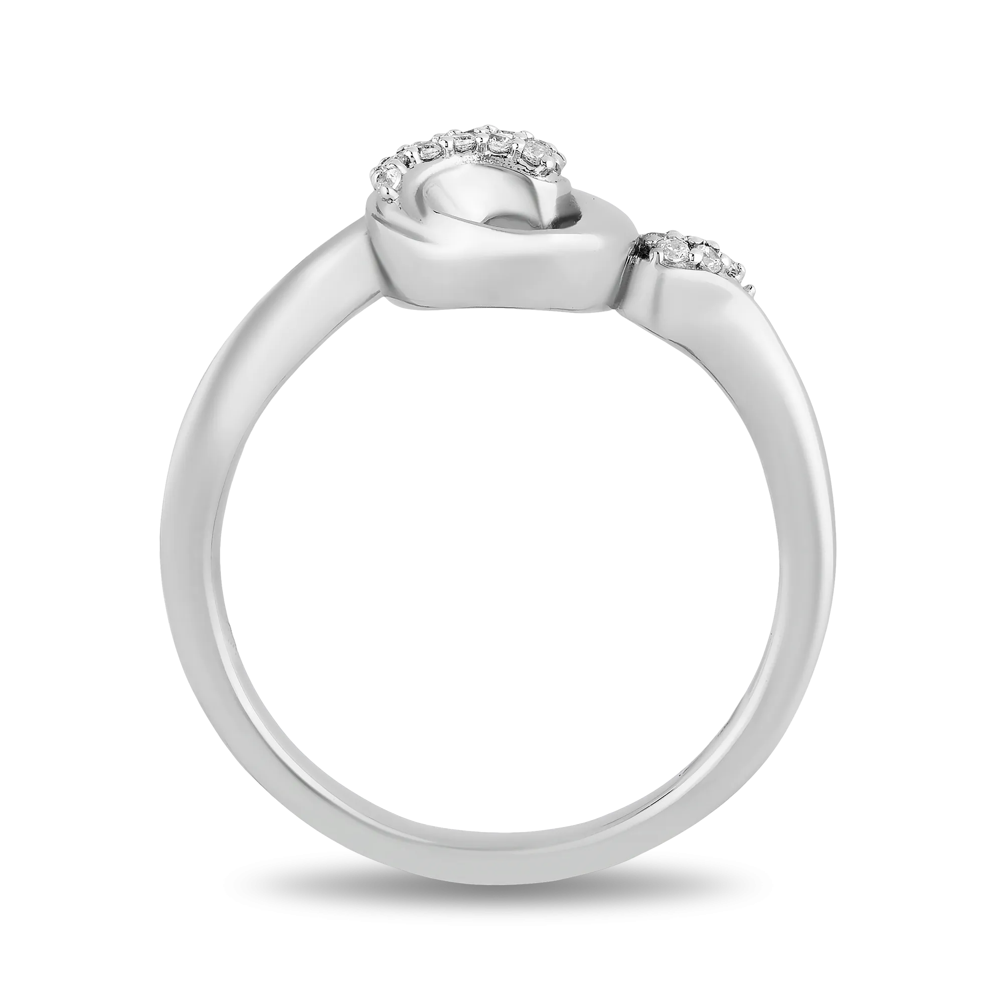Hallmark Fine Jewelry Swirl Ring in Sterling Silver with 1/10 Cttw Diamonds