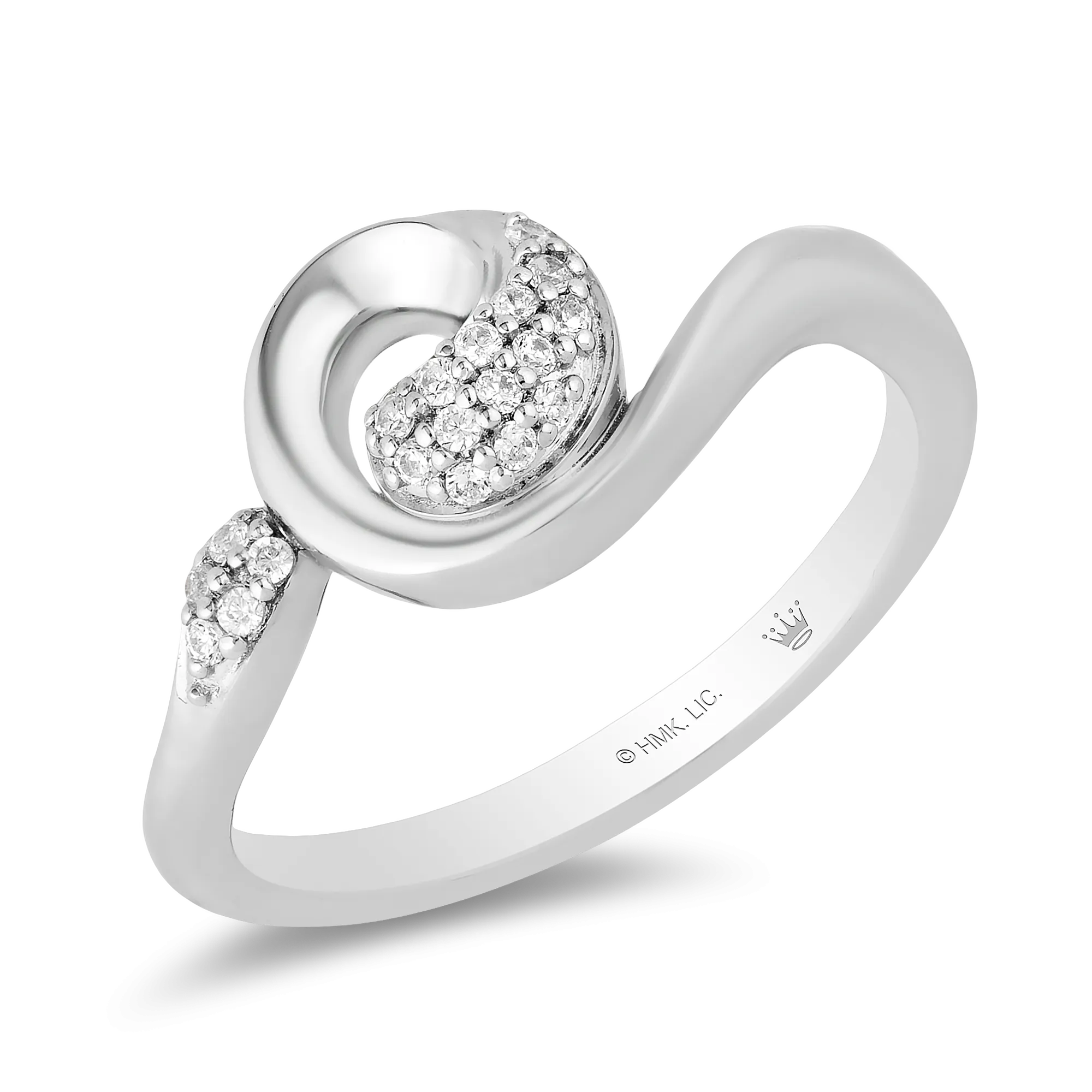Hallmark Fine Jewelry Swirl Ring in Sterling Silver with 1/10 Cttw Diamonds