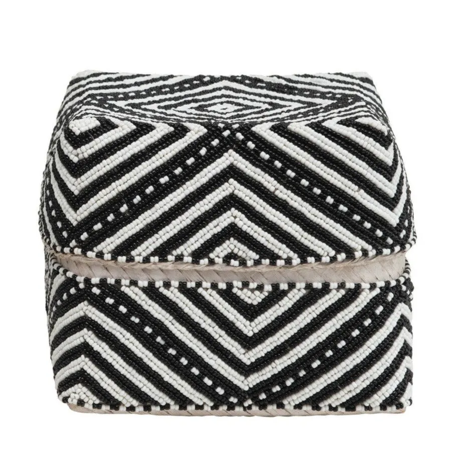HAND-BEADED BAMBOO LIDDED CONTAINERS