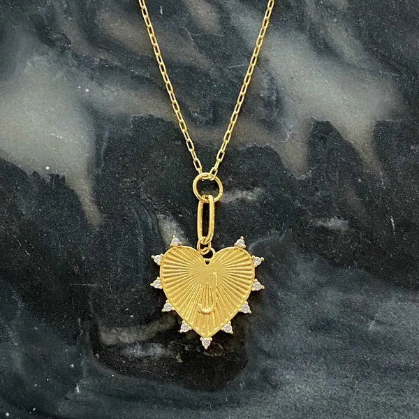 Hanging Initial Heart Necklace