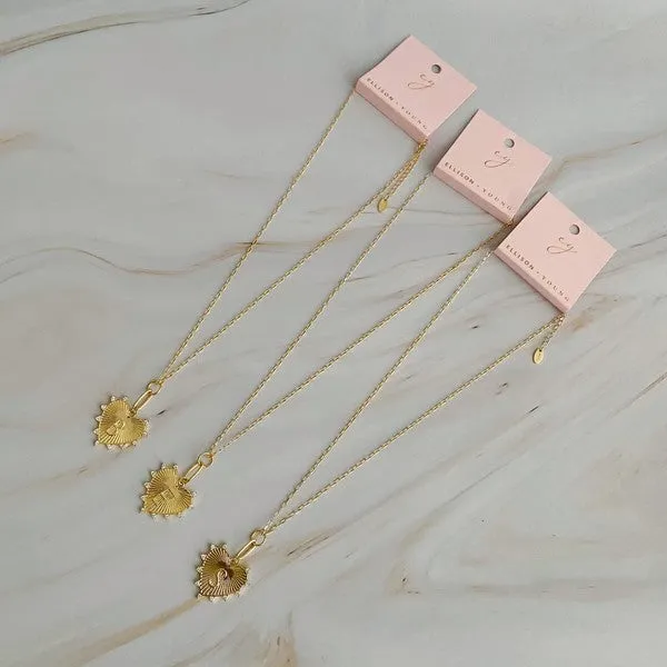 Hanging Initial Heart Necklace