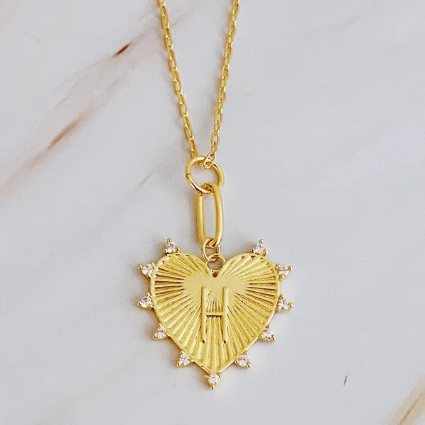Hanging Initial Heart Necklace