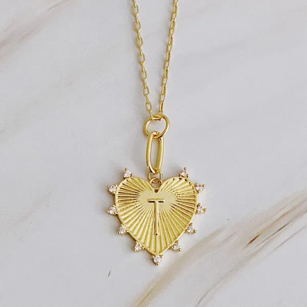 Hanging Initial Heart Necklace