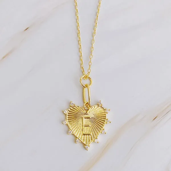 Hanging Initial Heart Necklace