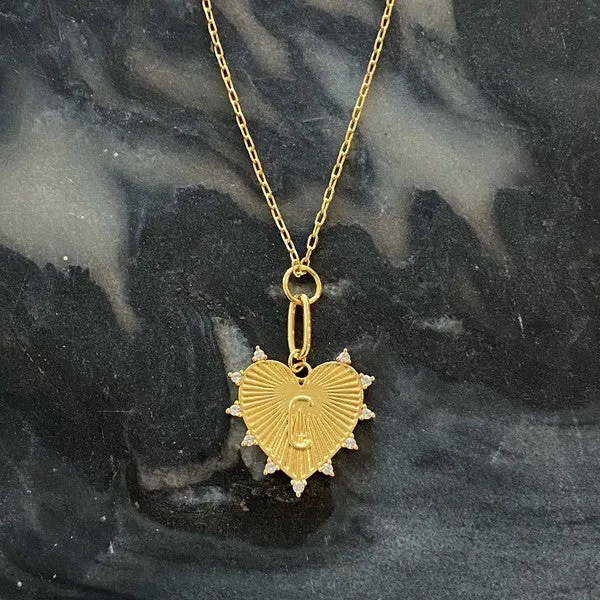 Hanging Initial Heart Necklace