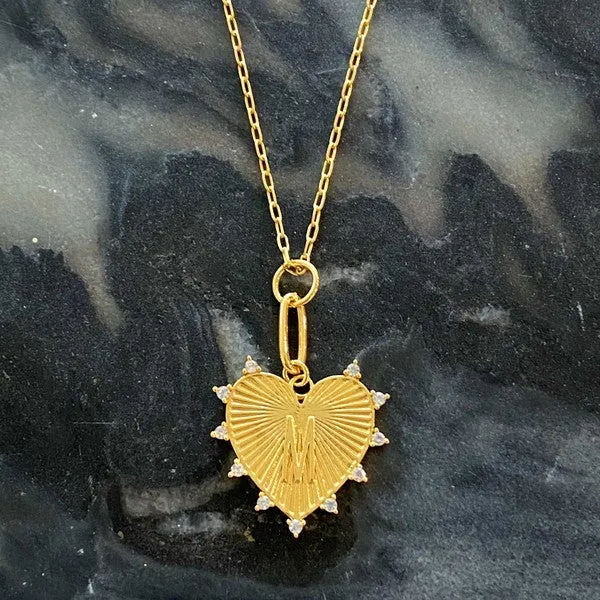 Hanging Initial Heart Necklace