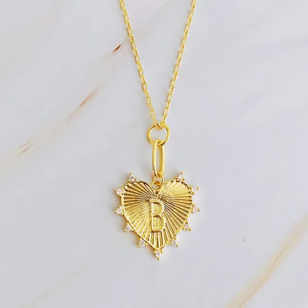 Hanging Initial Heart Necklace