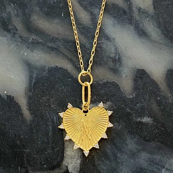 Hanging Initial Heart Necklace