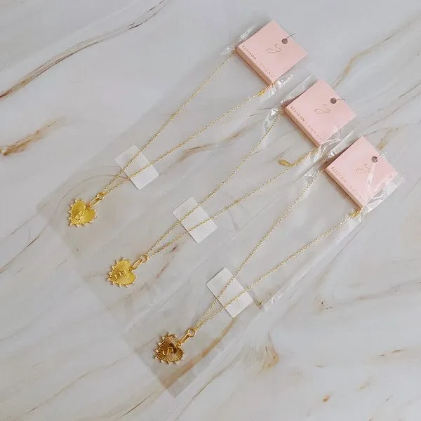 Hanging Initial Heart Necklace